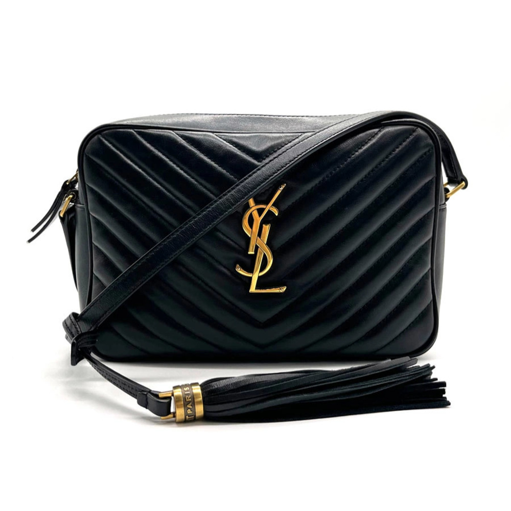 Saint Laurent Crossbody Bag Lou Leather Black Gold